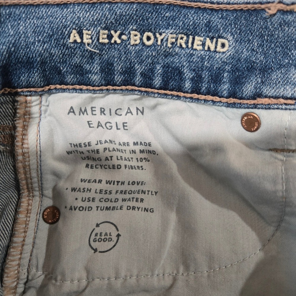 American Eagle Size 0 Strigid Straight Leg Jeans High Rise Denim #1402 - Picture 9 of 10
